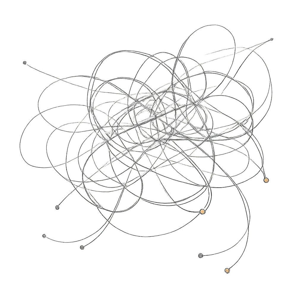 Illustration of tangled wires representing attention load