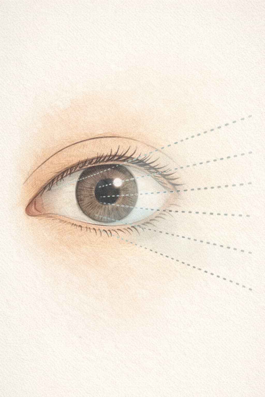 Illustration of an eye with gentle scan lines, suggesting increased vigilance.