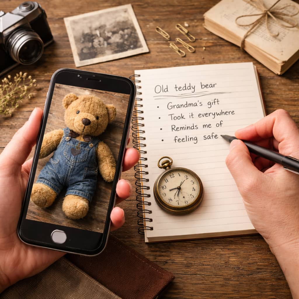 Photographing or documenting a sentimental item